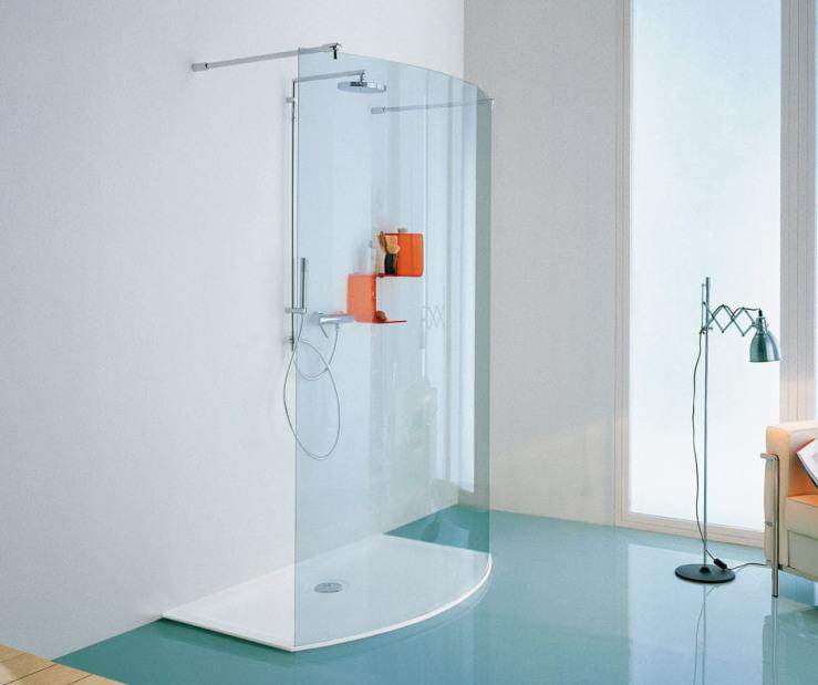 Fixed glass shower screen